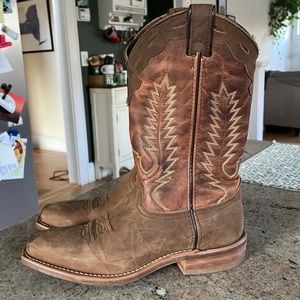 Abilene Square Toe Cowboy Cowgirl Distressed Western Boots